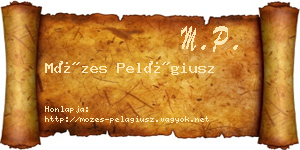 Mózes Pelágiusz névjegykártya